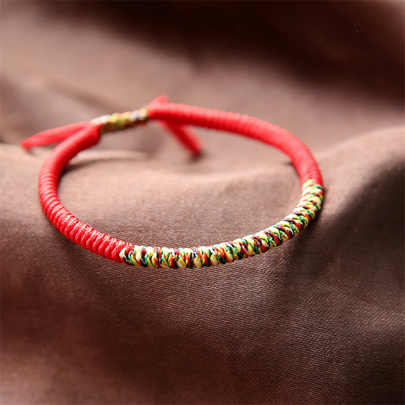 BWOOOH Tibetan Handmade Multicolor King Kong Knot Luck Strength Braided Bracelet  -  natural stone Tibetan bracelet for spir...