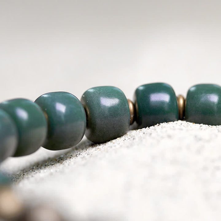 BWOOOH Tibetan Cyan Bodhi Seed Copper Success Bracelet | natural stone spiritual bracelet for healing and mindful living