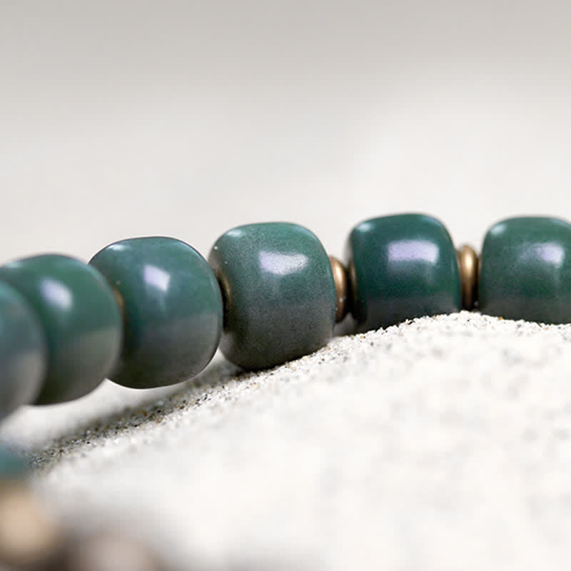 BWOOOH Tibetan Cyan Bodhi Seed Copper Success Bracelet | natural stone spiritual bracelet for healing and mindful living
