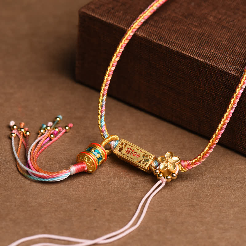 BWOOOH Colorful String Copper Wealth Necklace Pendant