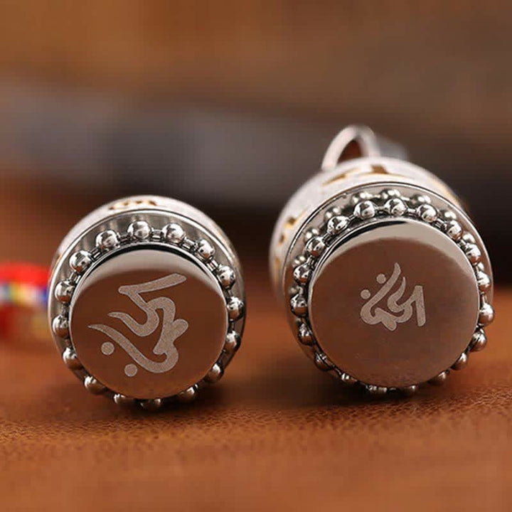 BWOOOH Tibet Om Mani Padme Hum Shurangama Mantra Titanium Steel Wisdom Amulet Necklace Pendant
