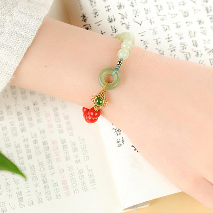BWOOOH Natural Cinnabar Jade Blessing Bracelet