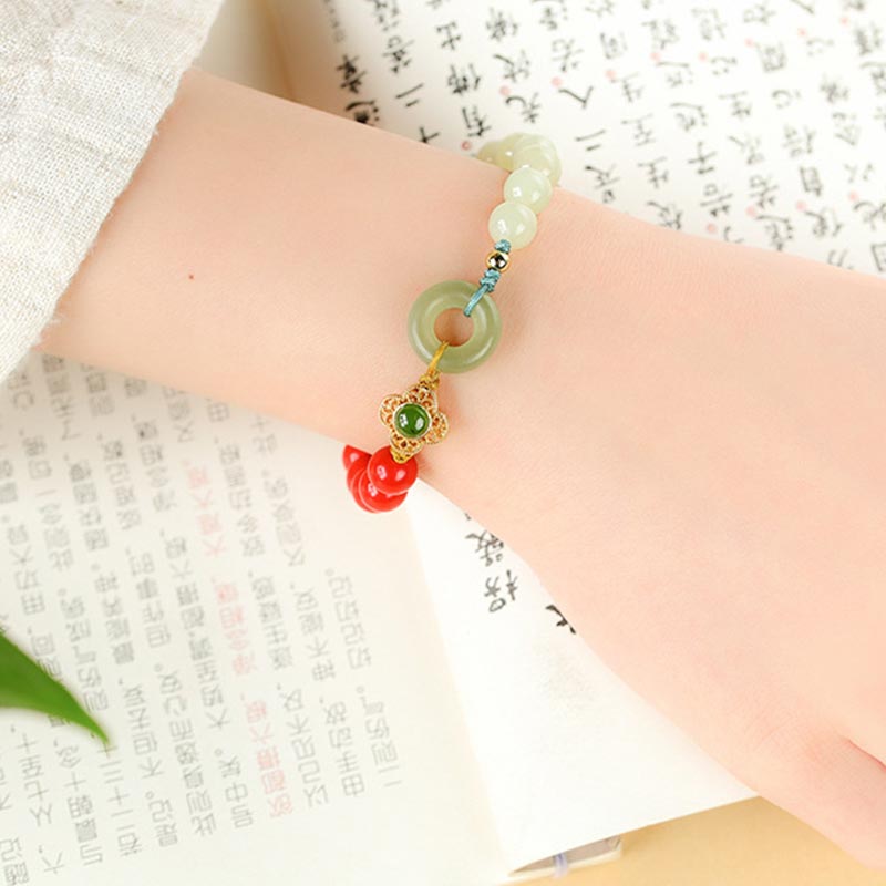 BWOOOH Natural Cinnabar Jade Blessing Bracelet