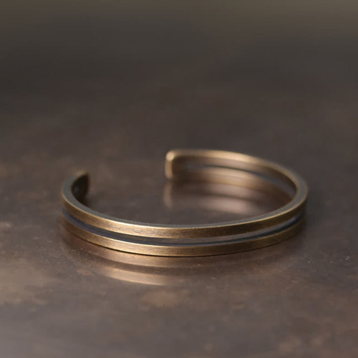 BWOOOH Rustic Copper Luck Viking Cuff Bracelet