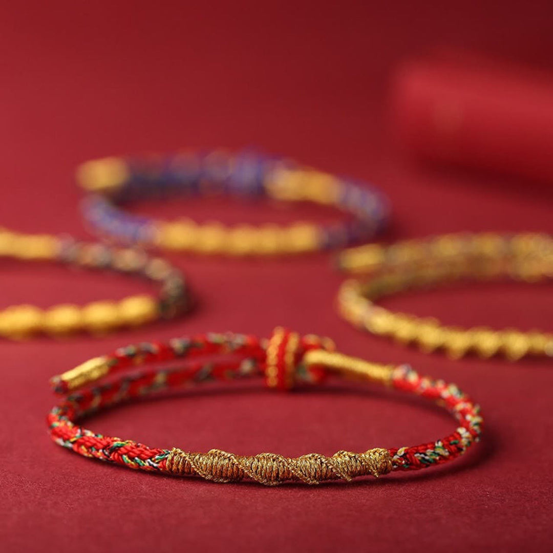 BWOOOH Handmade Chinese Zodiac Natal Buddha Protection Strength Braided String Bracelet