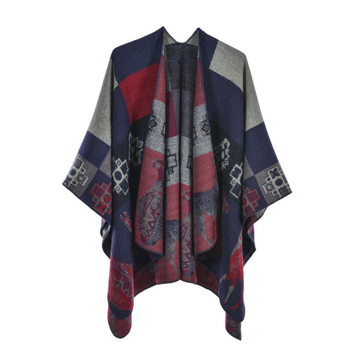 BWOOOH Tibetan Shawl Deer Vase Geometric Shapes Winter Co