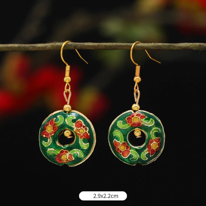 BWOOOH Lotus Butterfly Flower Alloy Copper Enlightenment Drop Earrings