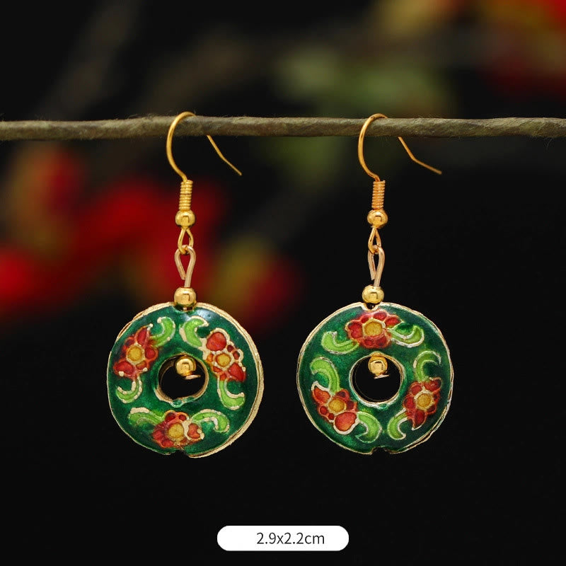 BWOOOH Lotus Butterfly Flower Alloy Copper Enlightenment Drop Earrings