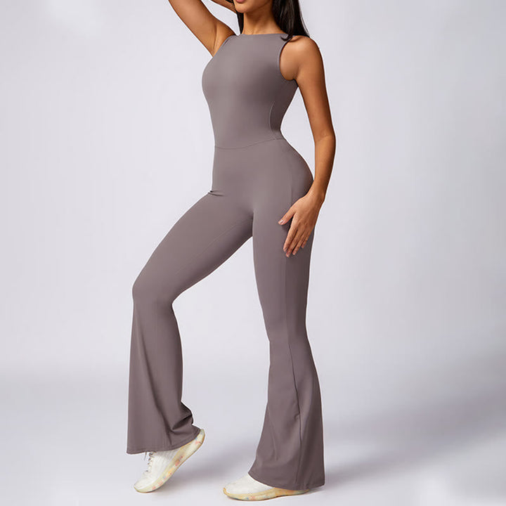 BWOOOH printed yoga pants - Women Casual Sleeveless Jumpsuit Flare P