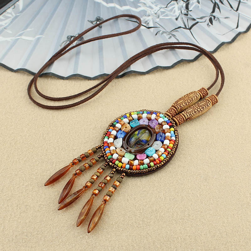 BWOOOH Mandala Pattern Beads Creativity Necklace Pendant