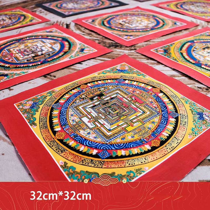 BWOOOH Tibetan thangka Buddhist painting - Tibetan Handmade Thangka Mandala Pa