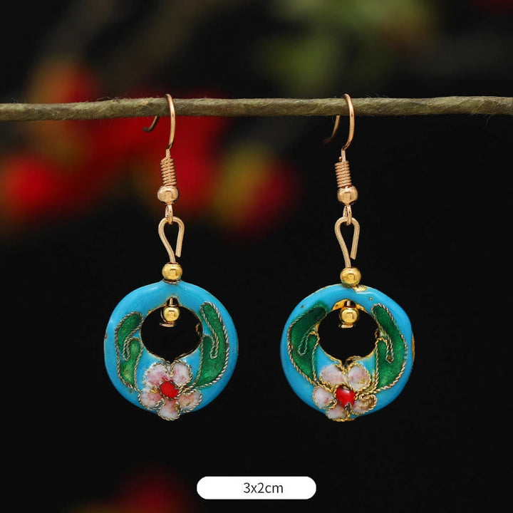 BWOOOH Lotus Butterfly Flower Alloy Copper Enlightenment Drop Earrings