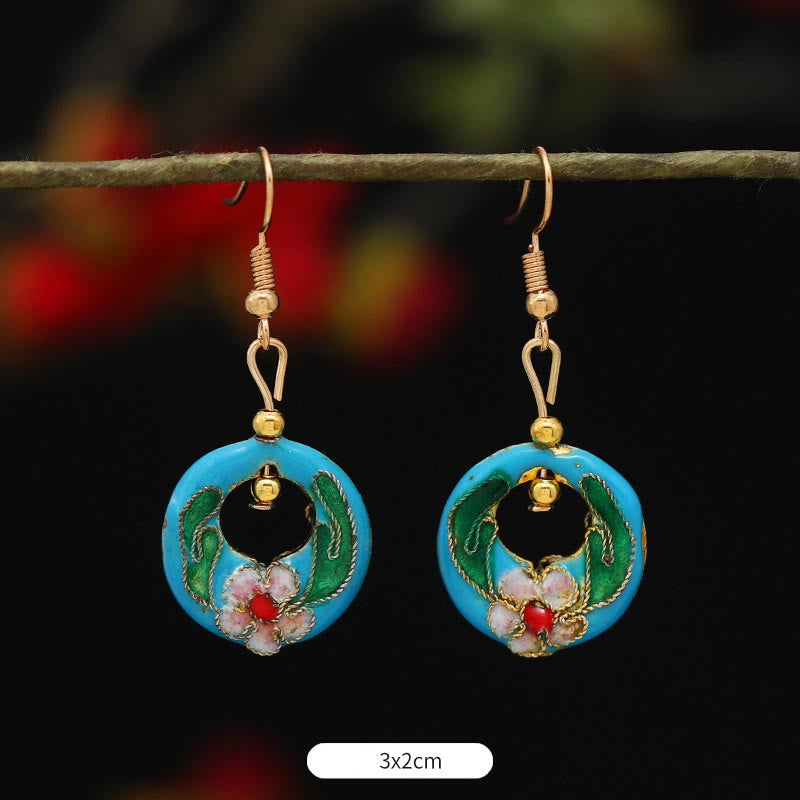 BWOOOH Lotus Butterfly Flower Alloy Copper Enlightenment Drop Earrings