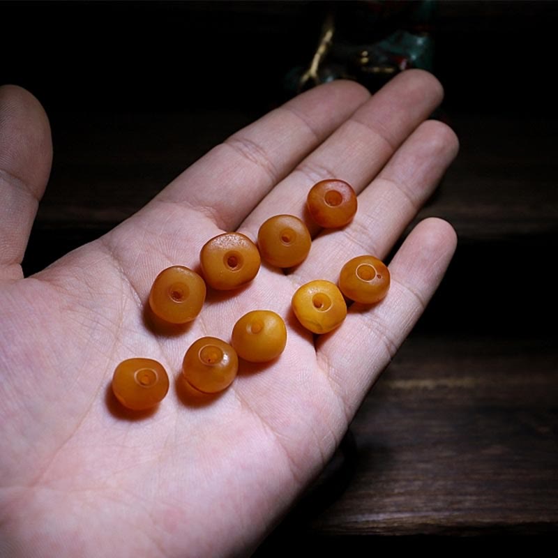 BWOOOH 925 Sterling Silver Chinese Zodiac Natal Buddha Natural Amber Clear Anxiety Bracelet