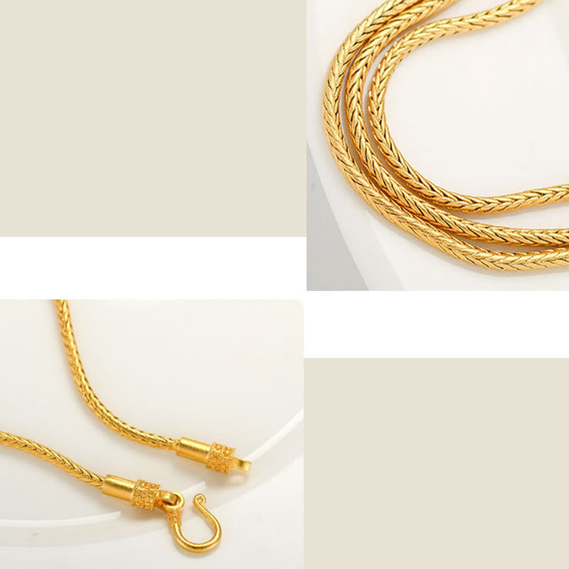 BWOOOH Tibetan 18K Gold Om Mani Padme Hum Lucky Koi Fish Fu Character Ingot Copper Coin Peace Bracelet