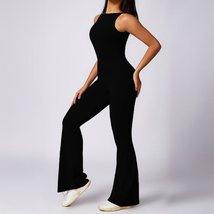 BWOOOH printed yoga pants - Women Casual Sleeveless Jumpsuit Flare P