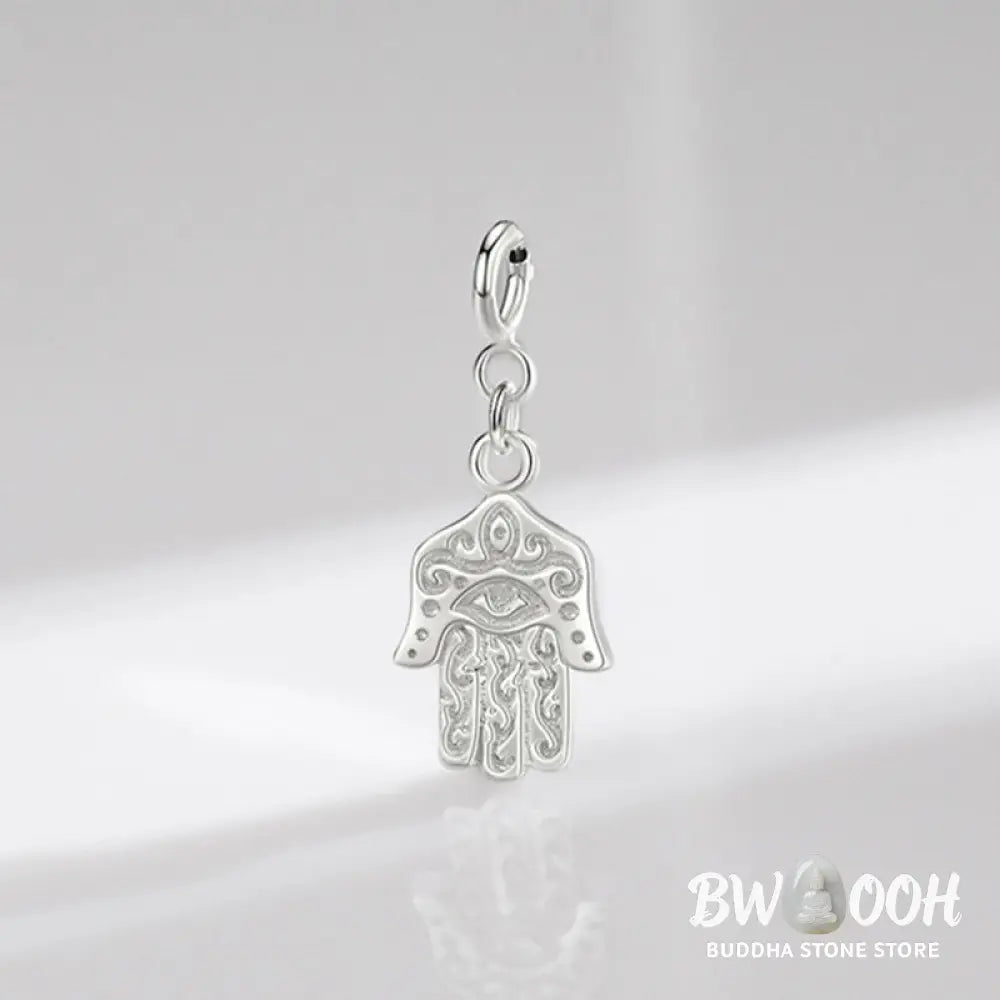 BWOOOH 925 Sterling Silver Evil Eye Hamsa Symbol Prosperity Pendant Necklace - View 7
