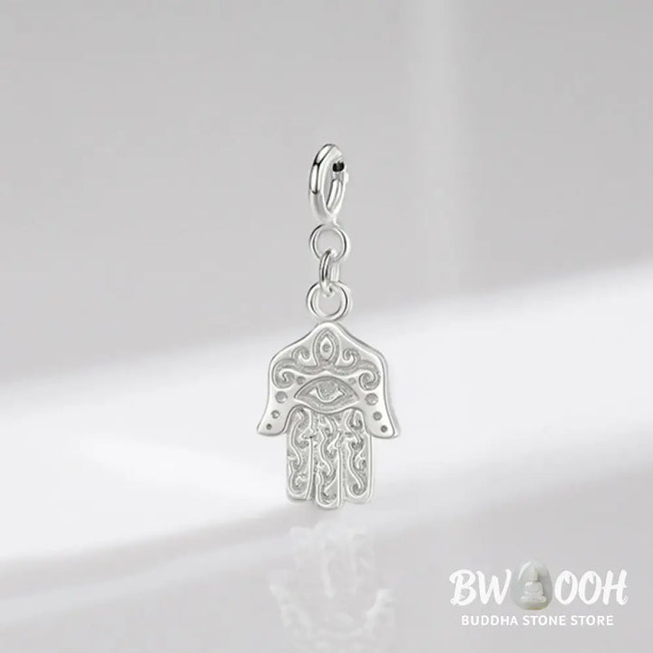 BWOOOH 925 Sterling Silver Evil Eye Hamsa Symbol Prosperity Pendant Necklace - View 7