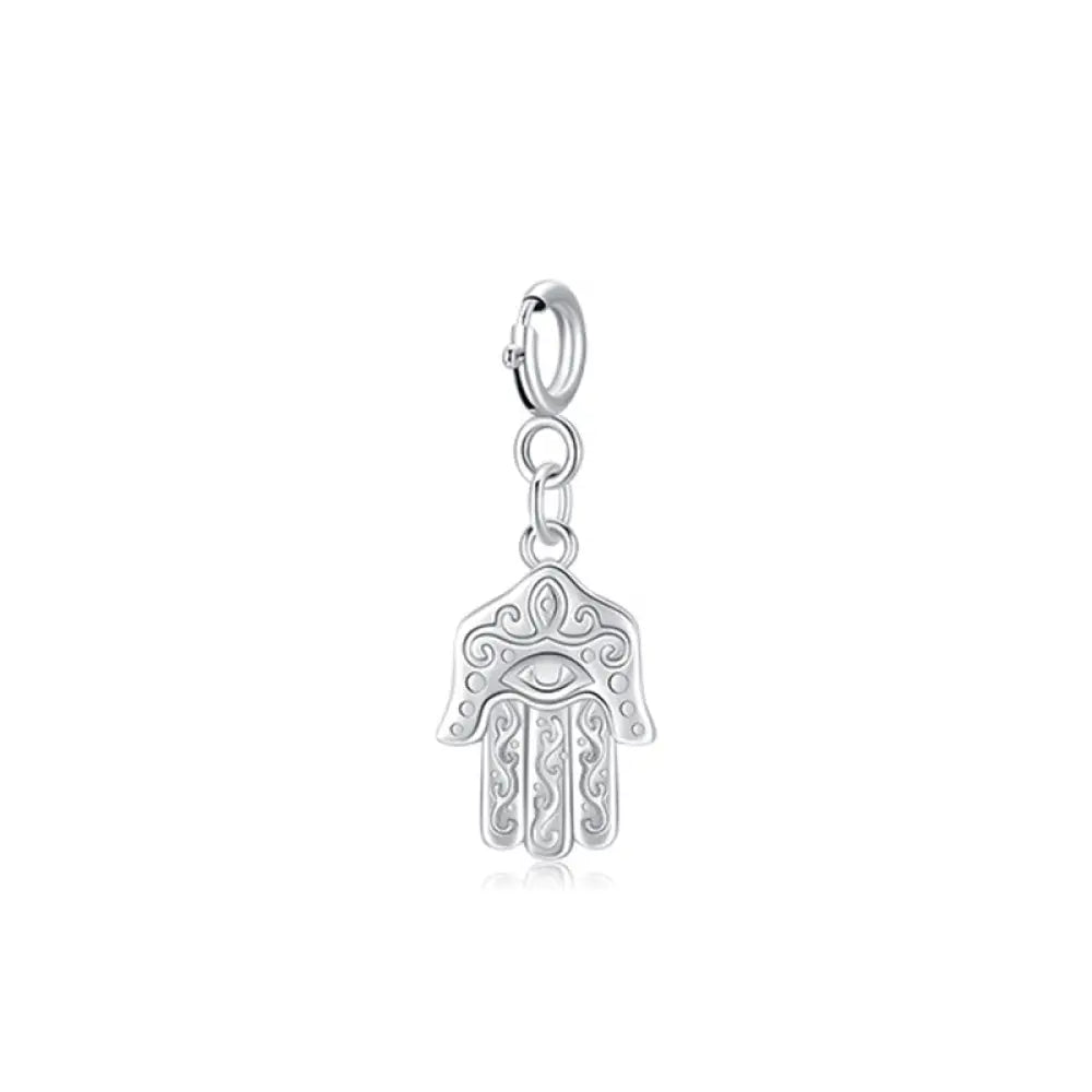 BWOOOH 925 Sterling Silver Evil Eye Hamsa Symbol Prosperity Pendant Necklace - View 6