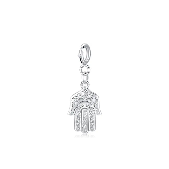 BWOOOH 925 Sterling Silver Evil Eye Hamsa Symbol Prosperity Pendant Necklace - View 6