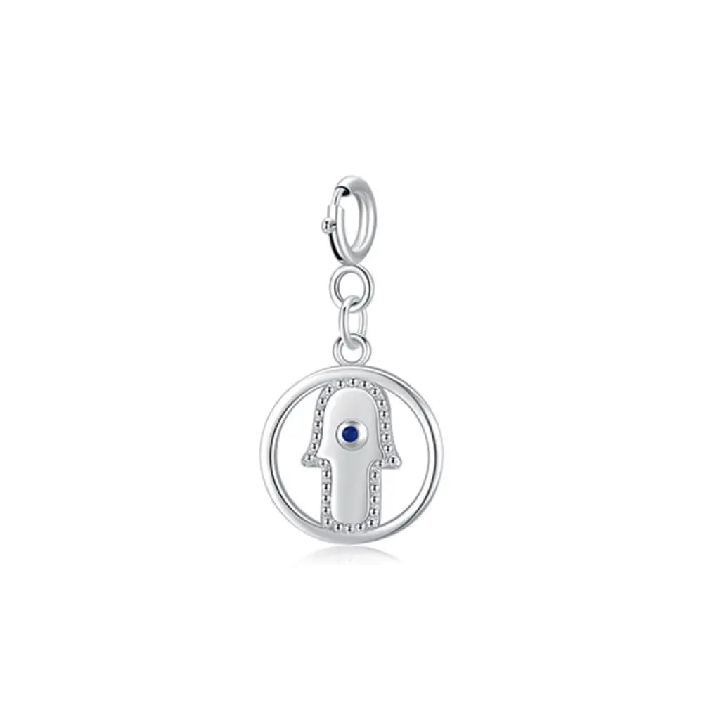 BWOOOH 925 Sterling Silver Evil Eye Hamsa Symbol Prosperity Pendant Necklace - View 8