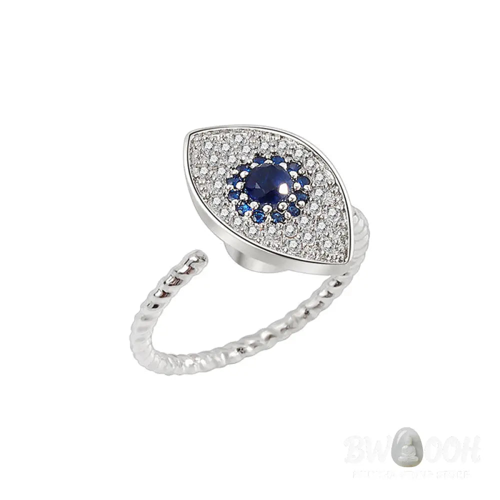 BWOOOH 925 Sterling Silver Evil Eye Protection Blessing Ring detail - View 8