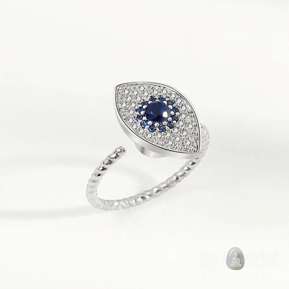 BWOOOH 925 Sterling Silver Evil Eye Protection Blessing Ring detail - View 3