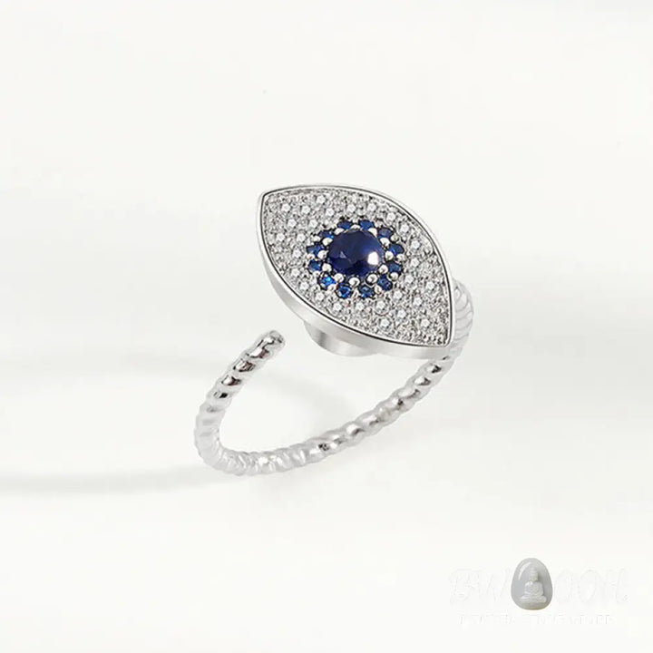 BWOOOH 925 Sterling Silver Evil Eye Protection Blessing Ring detail - View 3