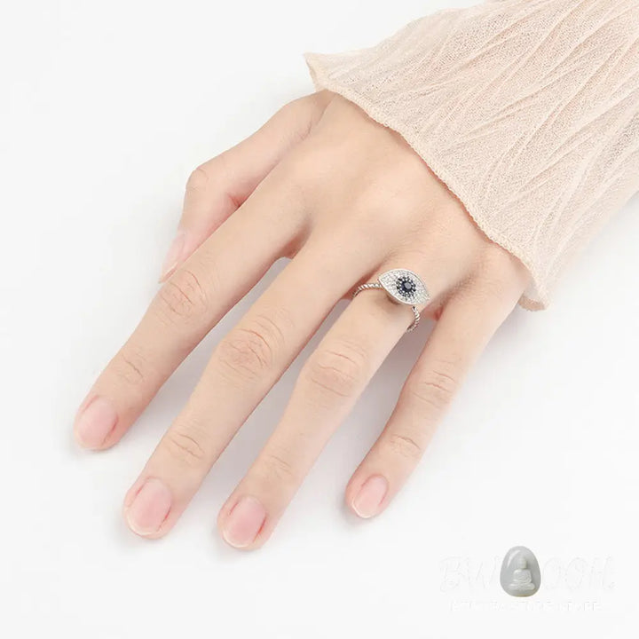 BWOOOH 925 Sterling Silver Evil Eye Protection Blessing Ring detail - View 4