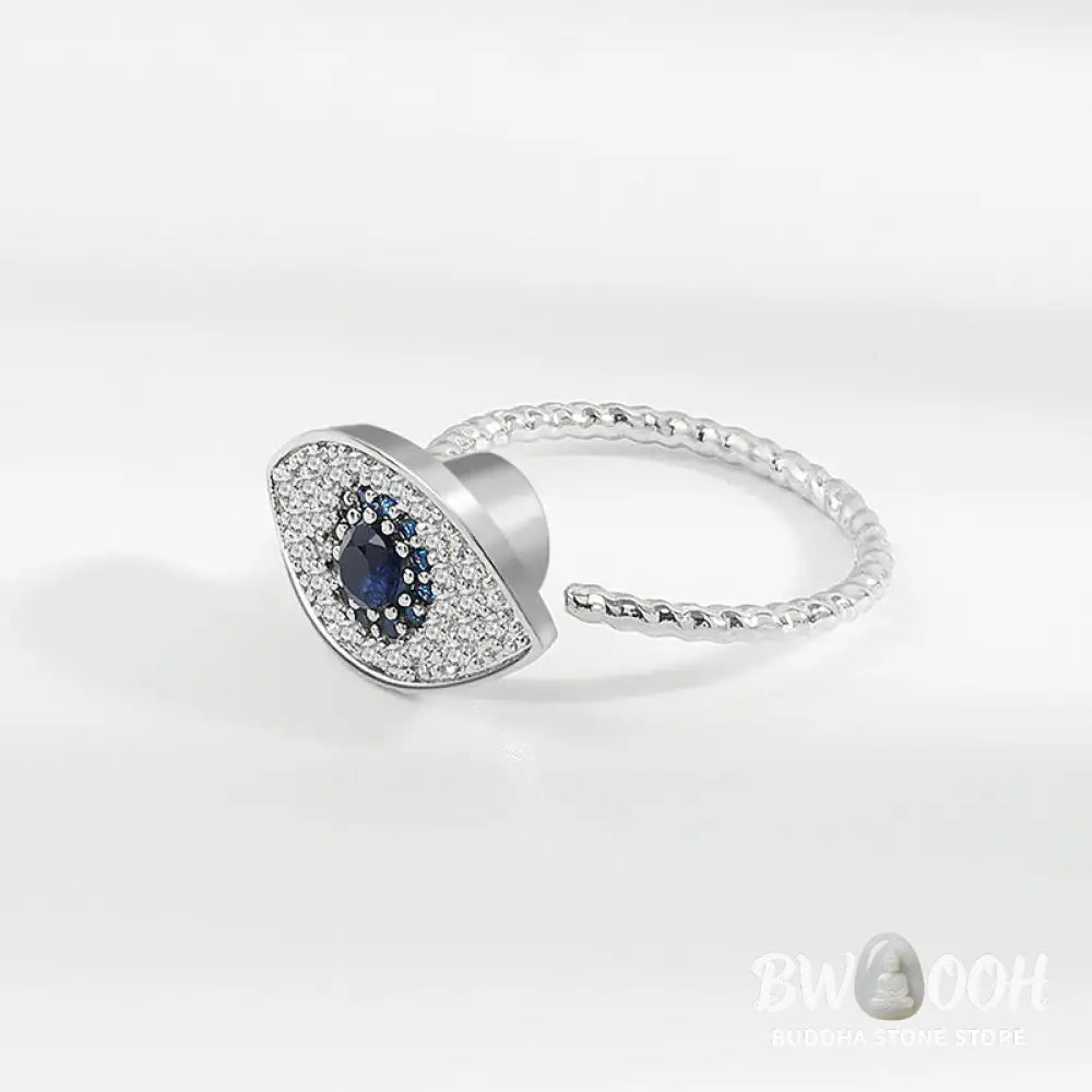 BWOOOH 925 Sterling Silver Evil Eye Protection Blessing Ring detail - View 2
