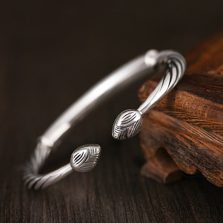 BWOOOH Tibetan Om Mani Padme Hum Heart Sutra Purity Cuff Bracelet