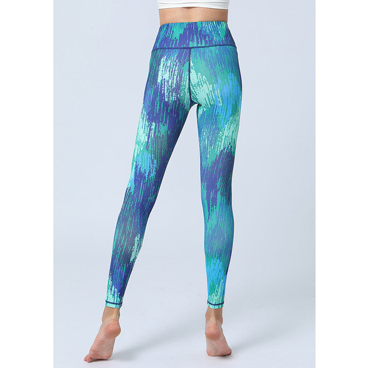 BWOOOH lotus print yoga leggings - Leaves Print Pants Sports Fitness Yoga H
