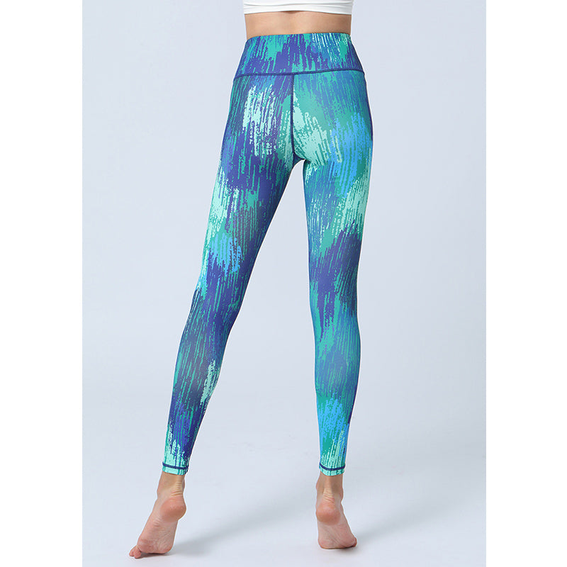 BWOOOH lotus print yoga leggings - Leaves Print Pants Sports Fitness Yoga H