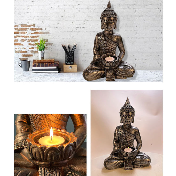BWOOOH Tibetan Buddha Blessing Decoration Candlestick | natural stone spiritual bracelet for healing and mindful living