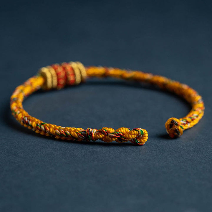 BWOOOH Tibet Handmade Chinese Zodiac Natal Buddha Luck Strength Braided String Bracelet