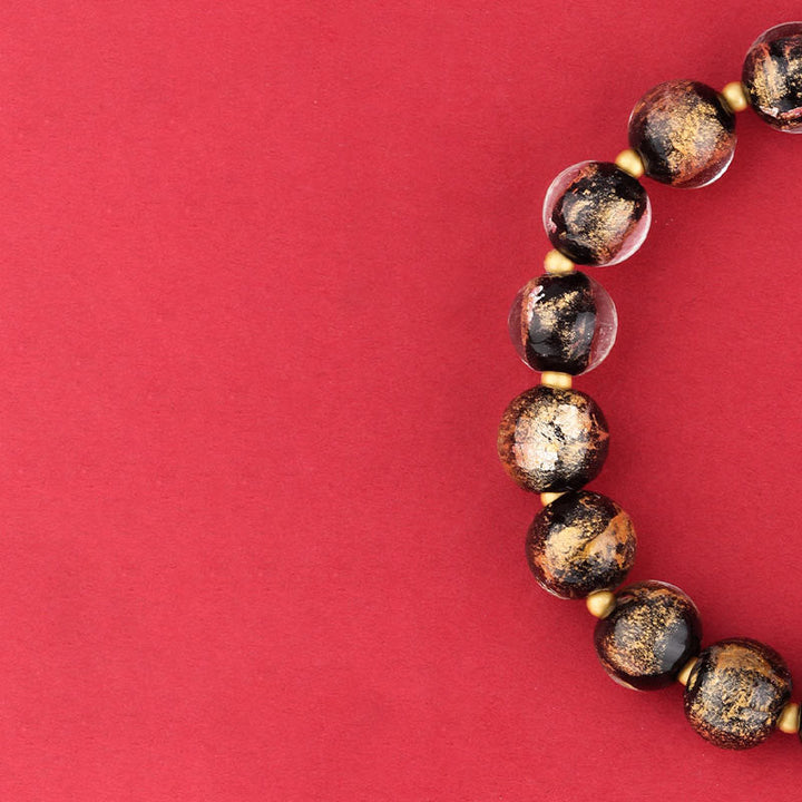 BWOOOH Tibet Om Mani Padme Hum Fu Character Gourd Charm Lotus Liuli Glass Bead Luck Bracelet