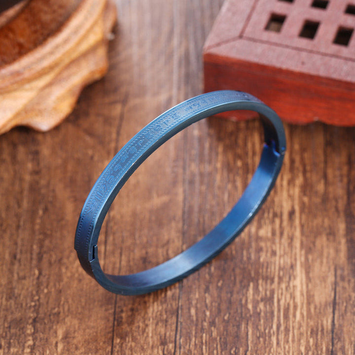 BWOOOH Titanium Steel Blessing Bracelet Bangle  -  natural stone crystal healing bracelet for spiritual healing and mindful ...