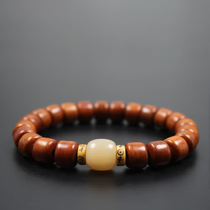 BWOOOH Tibetan Bone Beads Om Mani Padme Hum Strength Bracelet