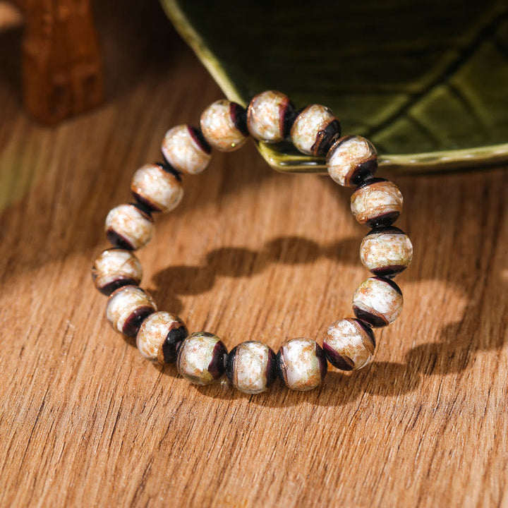 BWOOOH Tibetan Classic Liuli Glass Bead Luck Wealth Bracelet