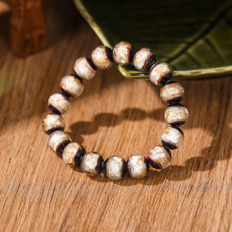 BWOOOH Tibetan Classic Liuli Glass Bead Luck Wealth Bracelet