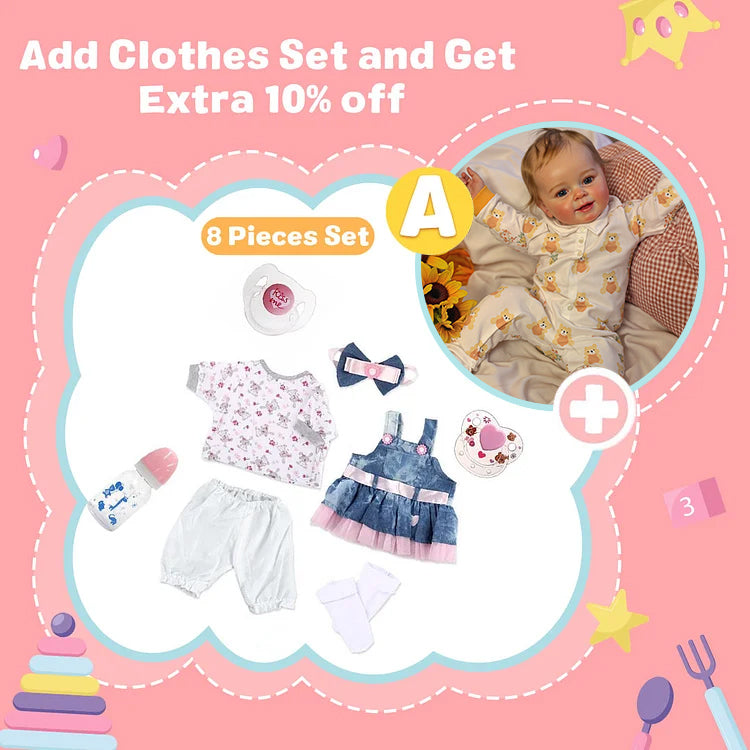 Weighty 20" Realistic Reborn Baby Doll Janelle Girl Maddie Doll 2024, with Chubby and Flexible Limbs