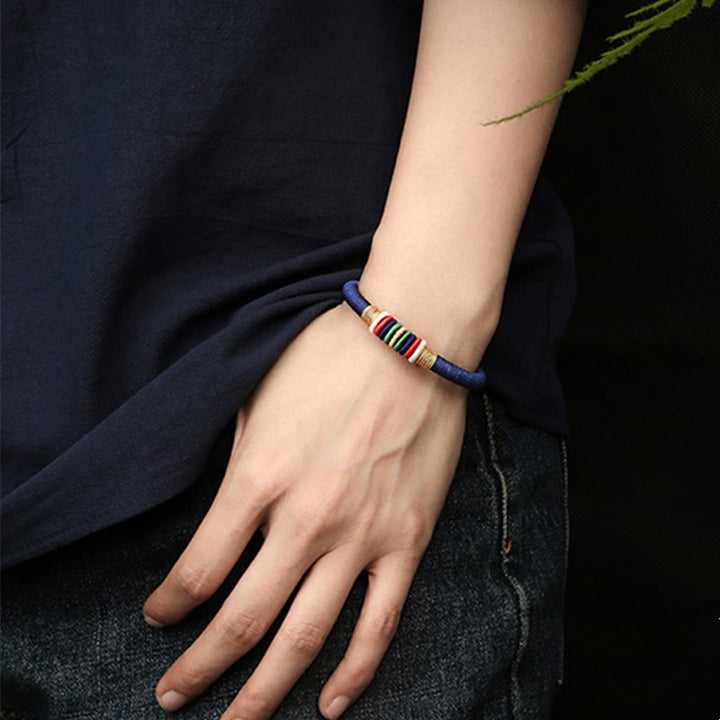 BWOOOH Tibetan Handmade Colorful King Kong Knot Five Elements Luck Braid String Bracele | spiritual healing bracelet