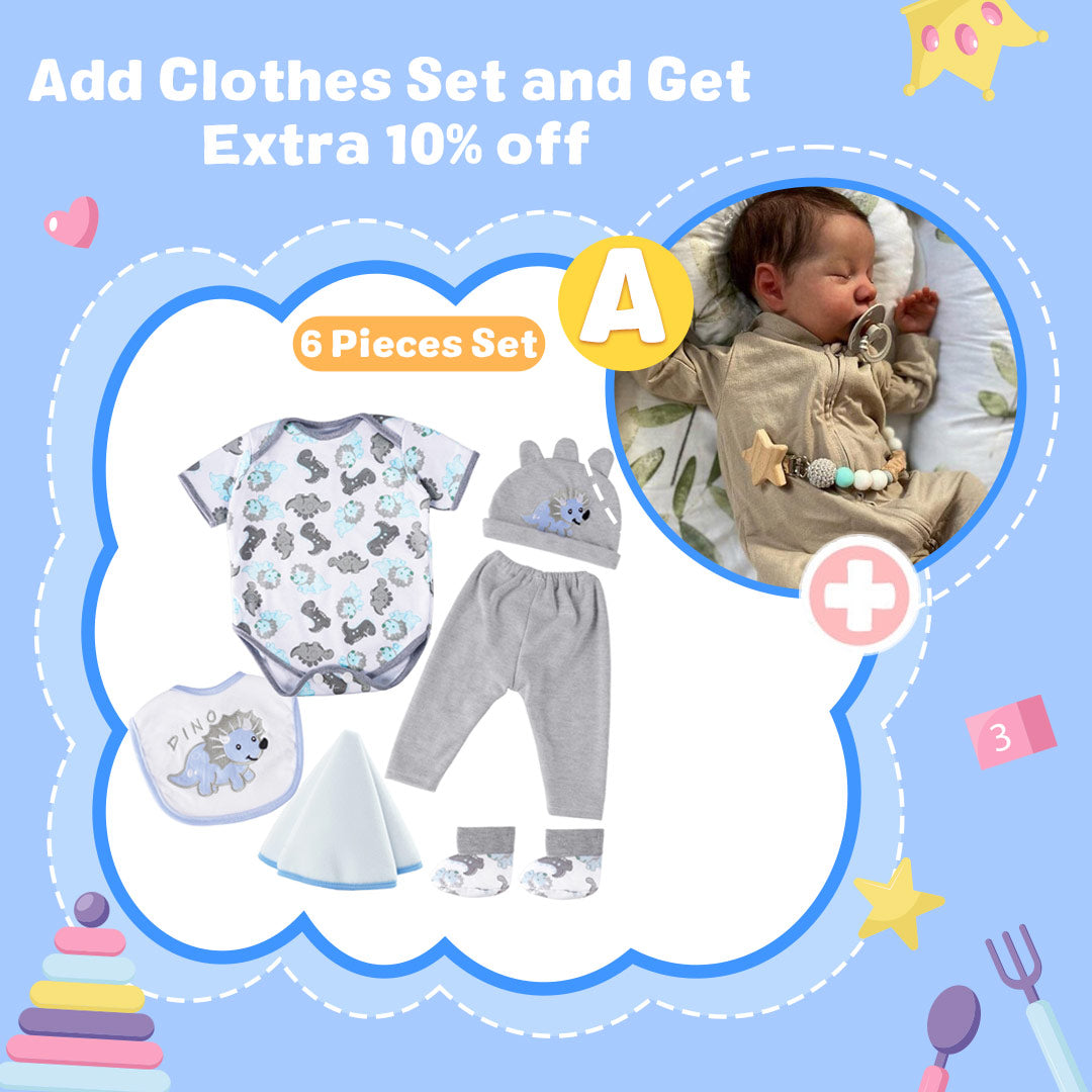 [🔊Heartbeat Sound and Breath💝] 20 Inches Newborn Sleeping Adorable Baby Brown Hair Boy Doll Okeery