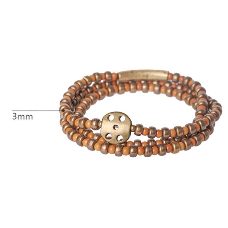 BWOOOH Retro Olive Pit Copper Wealth Bracelet