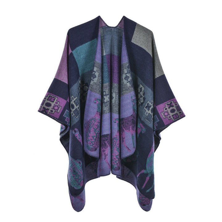 BWOOOH Tibetan Shawl Deer Vase Geometric Shapes Winter Co