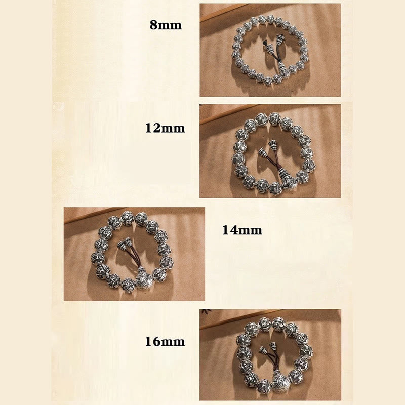 BWOOOH Tibetan Om Mani Padme Hum Carved Alloy Beads Amulet Bracelet