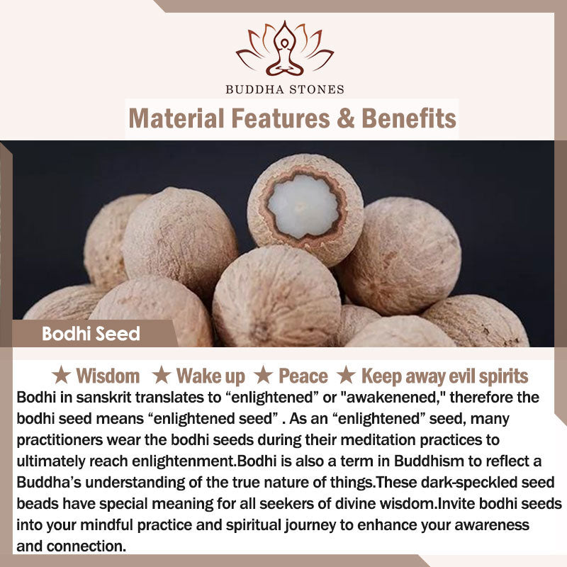 BWOOOH Tibetan Bodhi Seed Amber Agate Wealth Bracelet