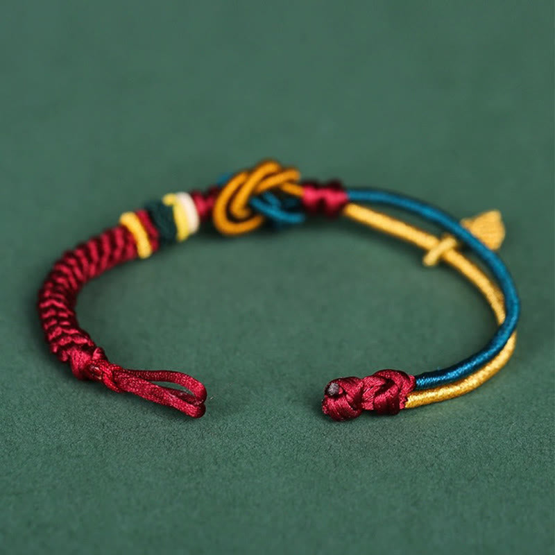BWOOOH Tibetan Handmade Mandala Knot Leaf Luck Rope Bracelet