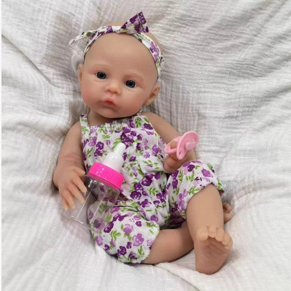 SilkyDream 12-inch All-Silicone Rebirth Doll - Washable, Flexible Limbs, Taiwanese Acrylic Realistic Sleeping Eyes, 1kg Realistic Touch Comforting Doll