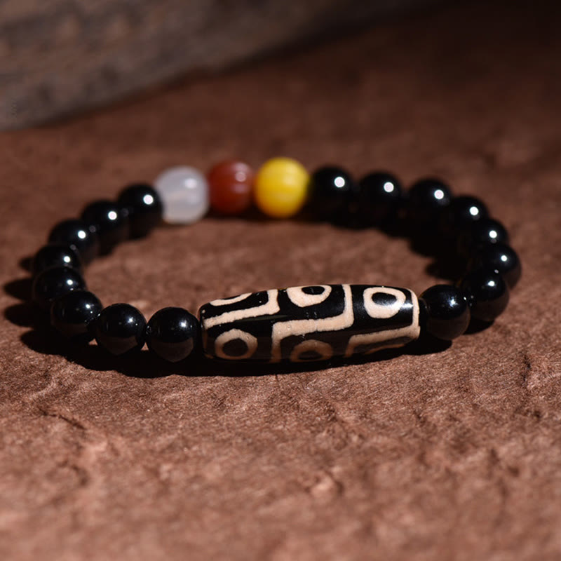 BWOOOH Tibetan Natural Nine-Eye Dzi Bead Wealth Power Bracelet | spiritual healing bracelet